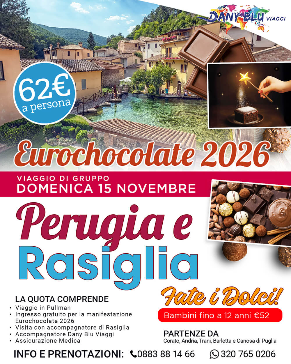 Eurochocolate 2026 - Perugia e Rasiglia